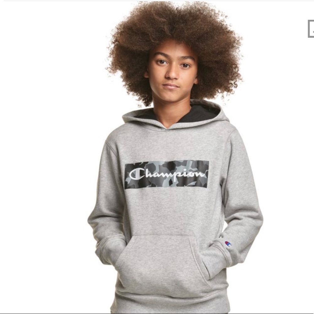 Boys Champion Hoodie Sweatshirt Pullover Camo log